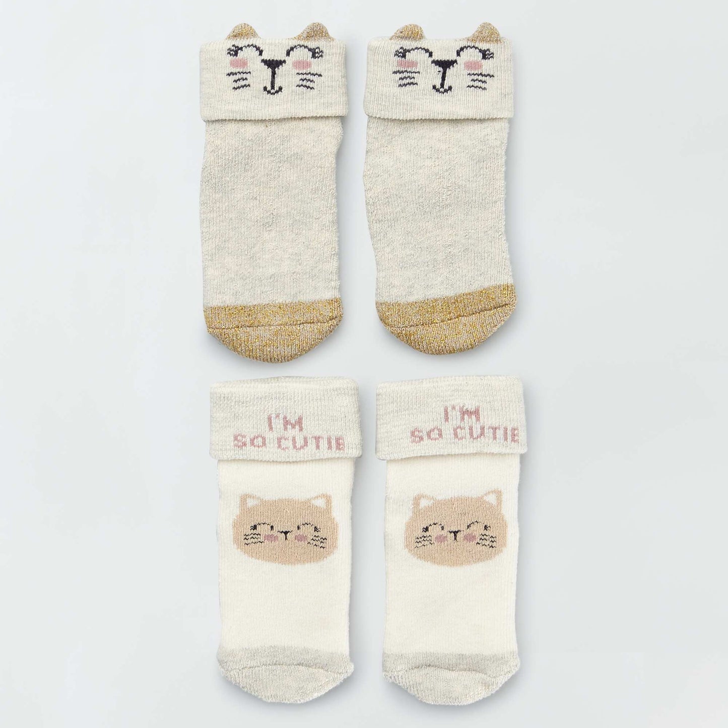 Lot de 2 paires de chaussettes BEIGE