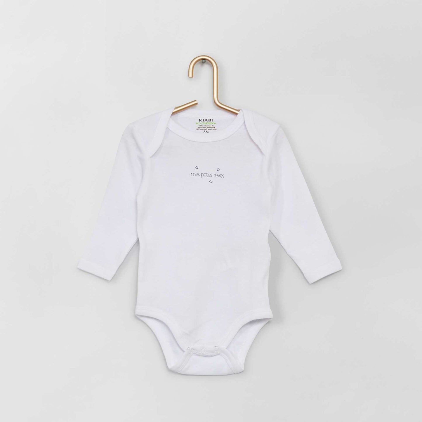 Lot de 3 bodies manches longues blanc
