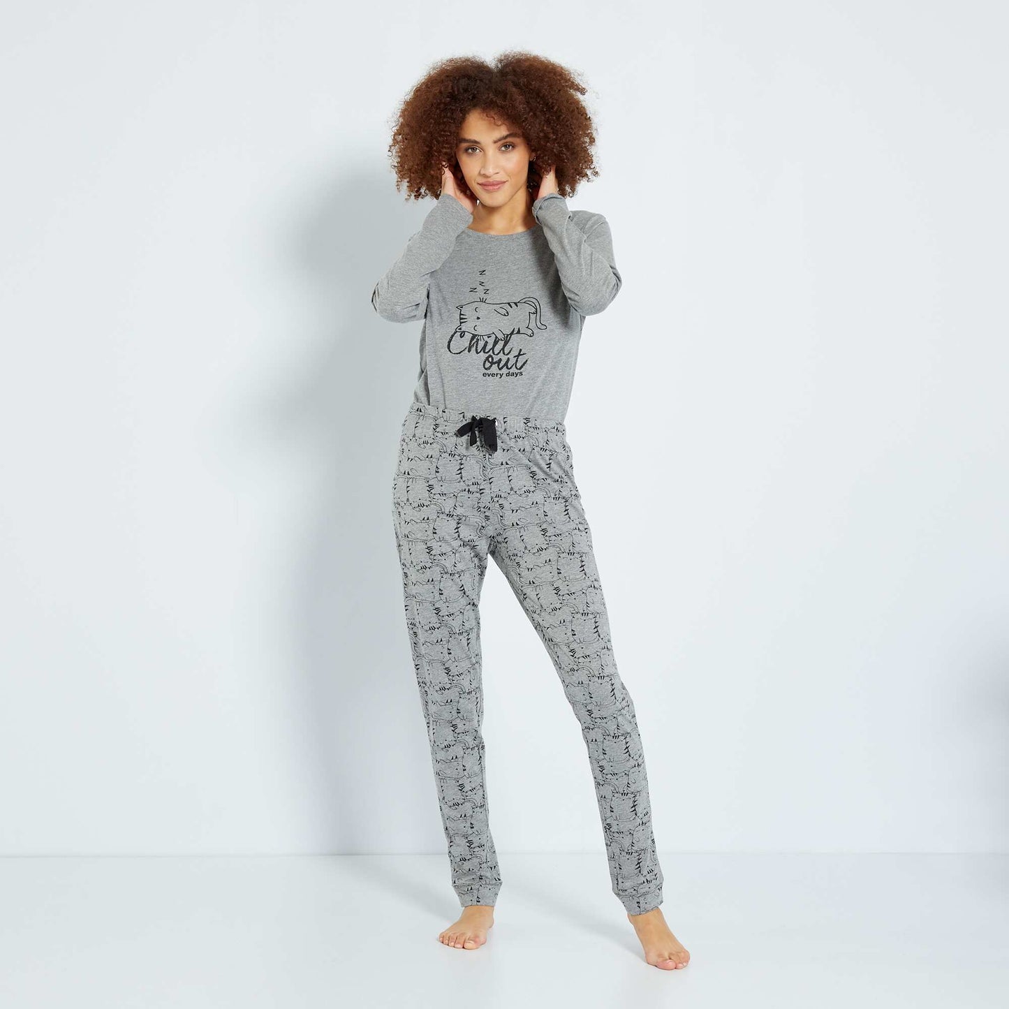 Ensemble en jersey - 2 pi ces gris chin fonc