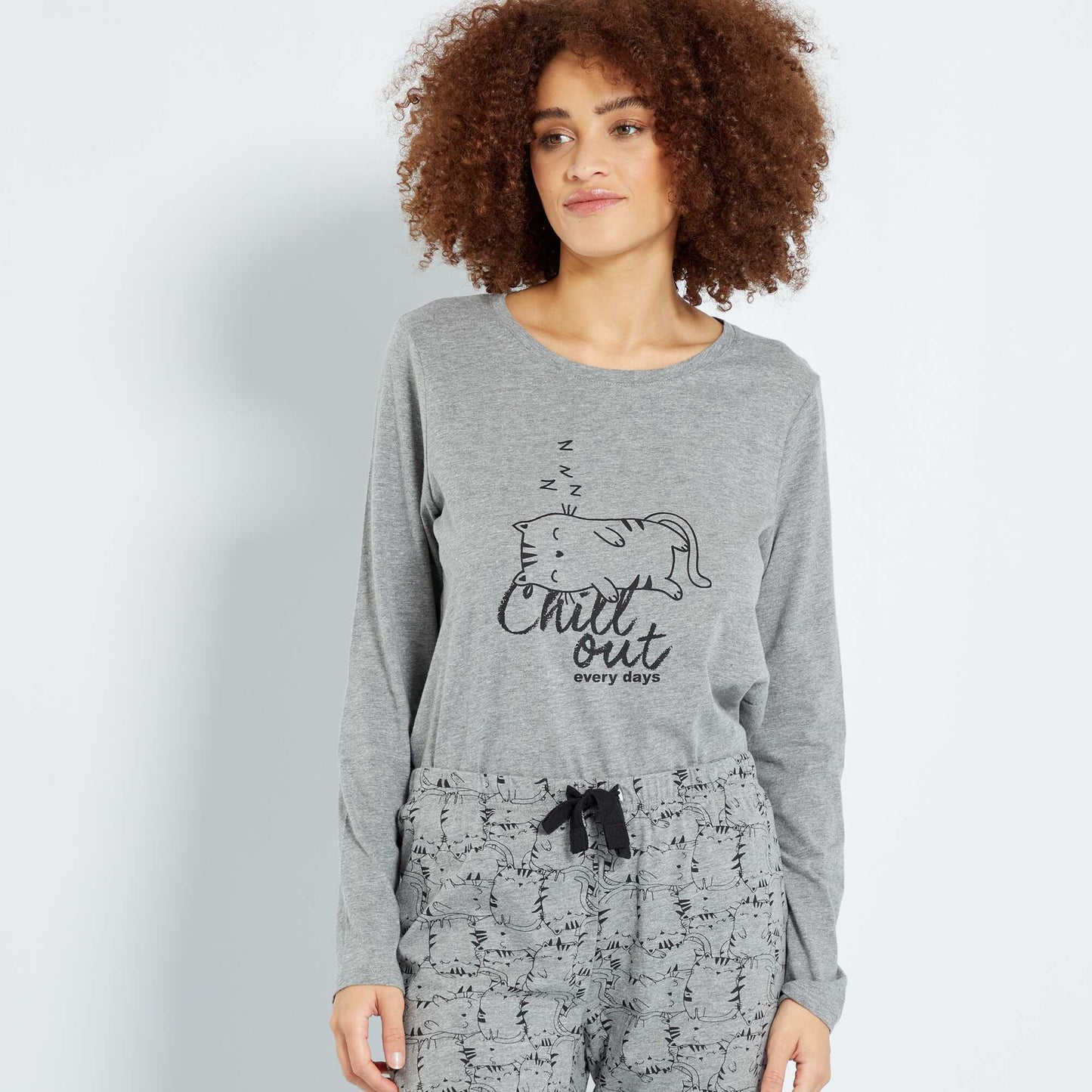 Ensemble en jersey - 2 pi ces gris chin fonc