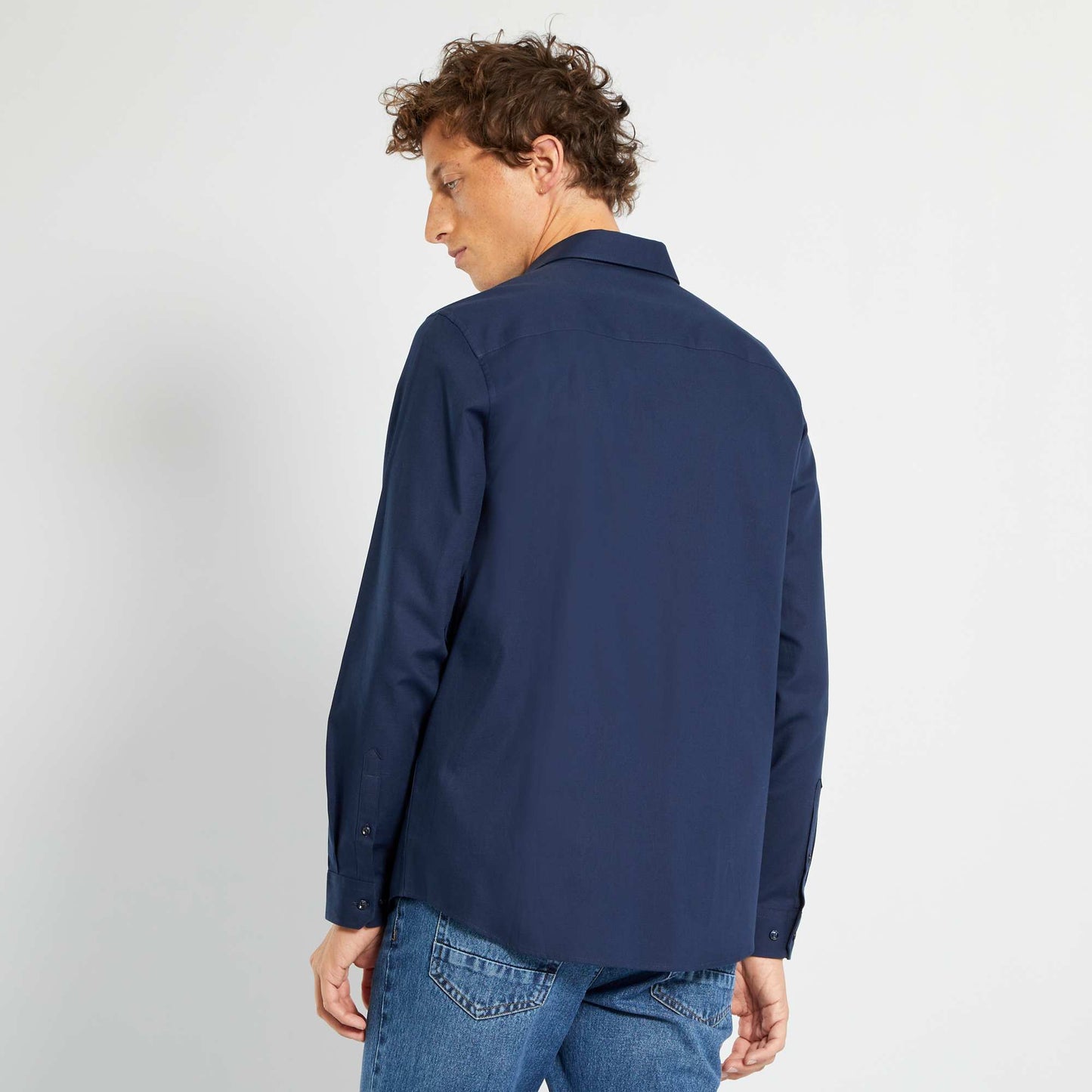 Chemise en oxford bleu noir