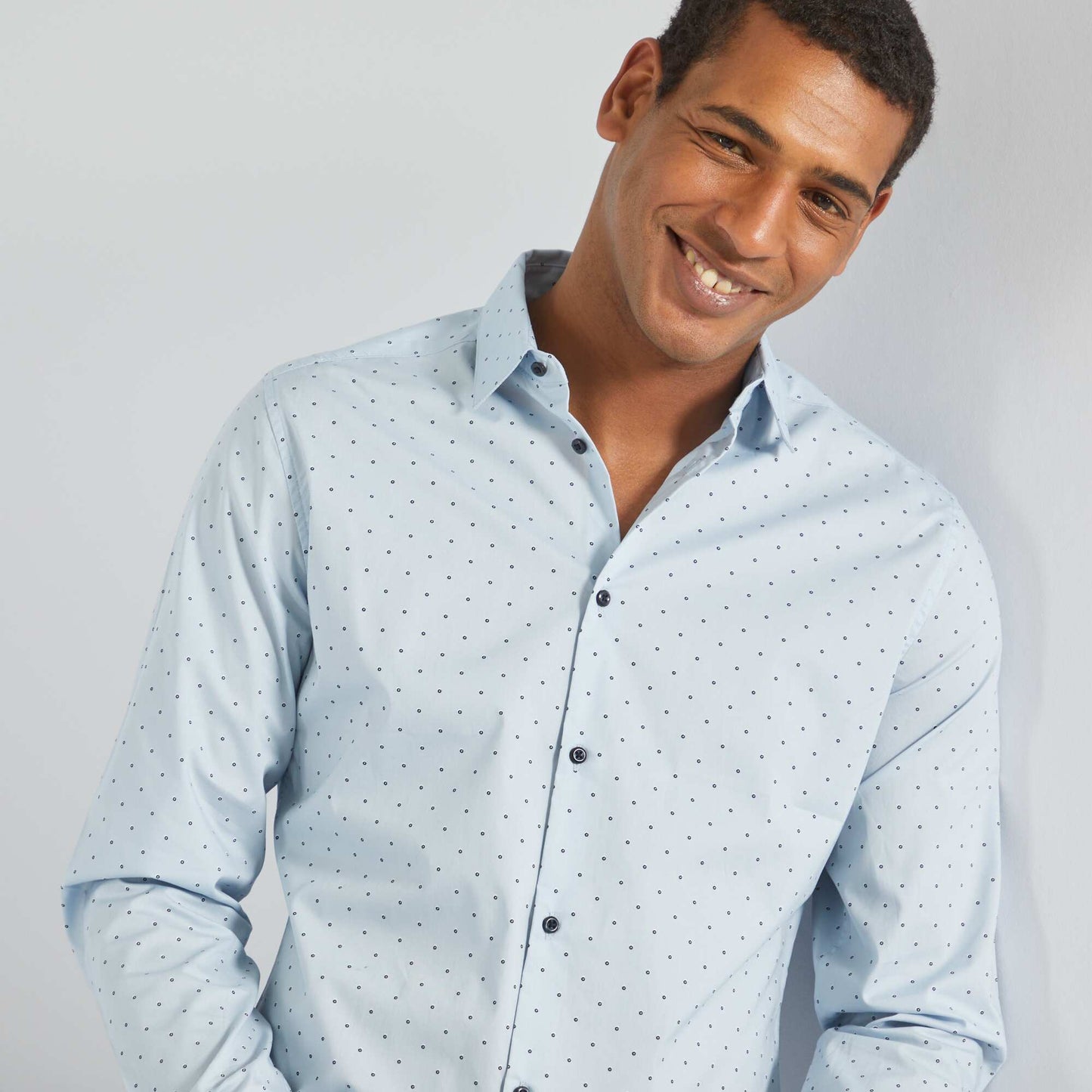 Chemise slim motifs Bleu