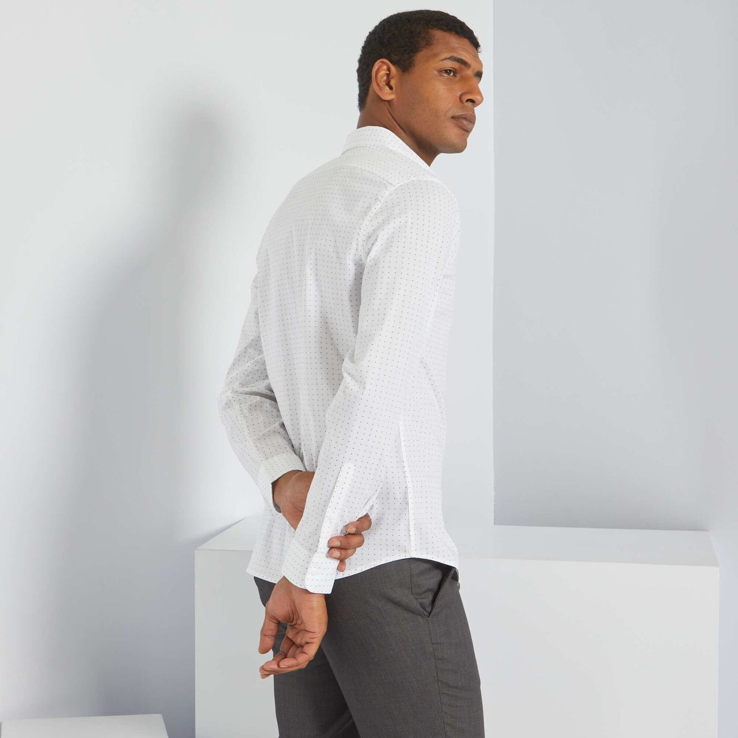 Chemise slim motifs Blanc