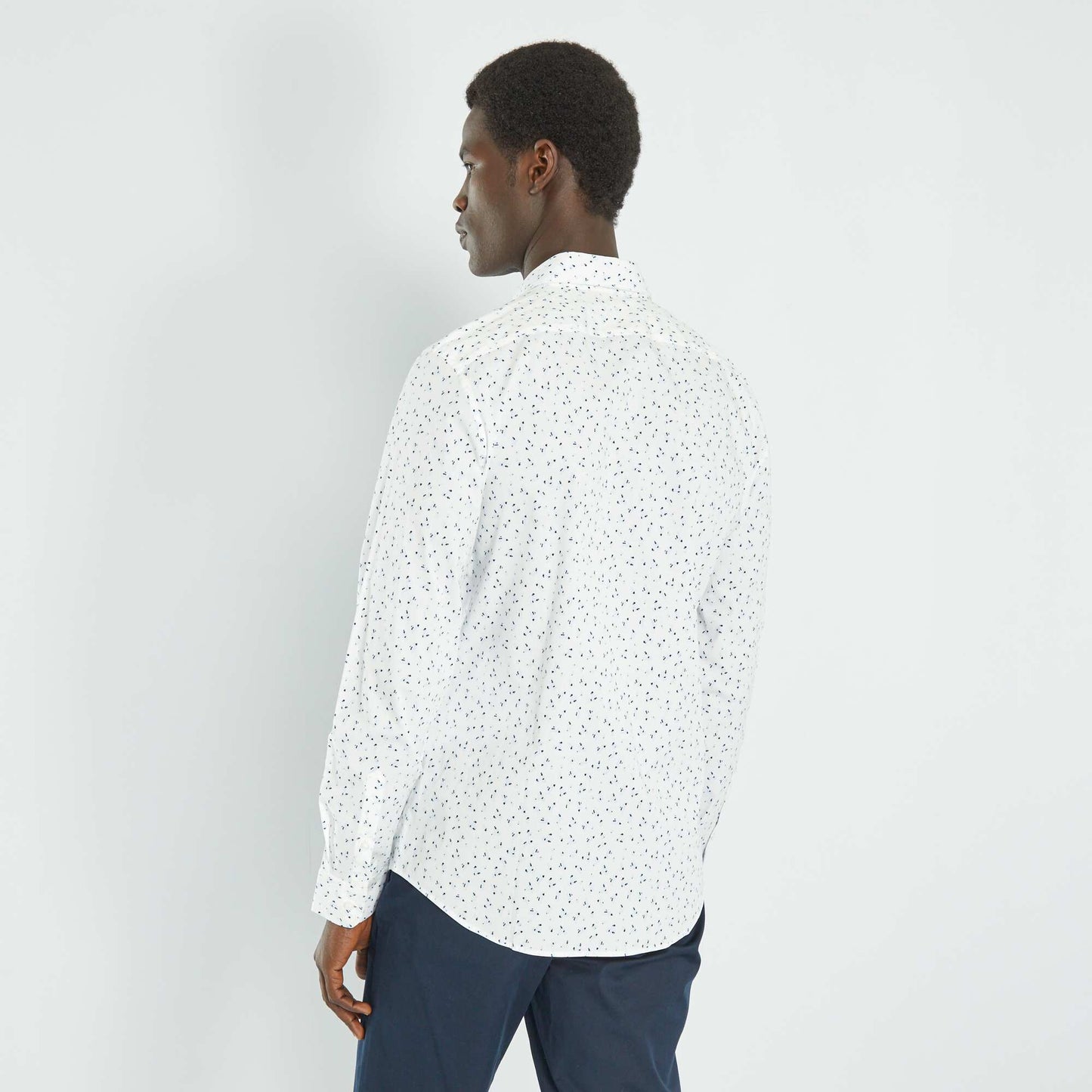 Chemise slim motifs Blanc fleuri
