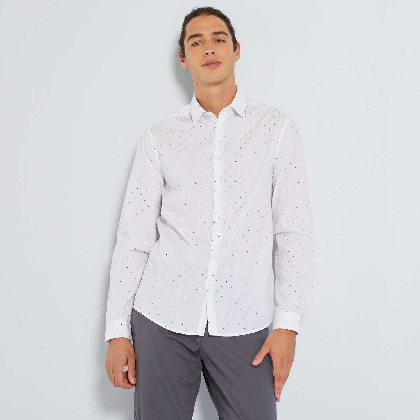Chemise fantaisie 'sans repassage' Blanc