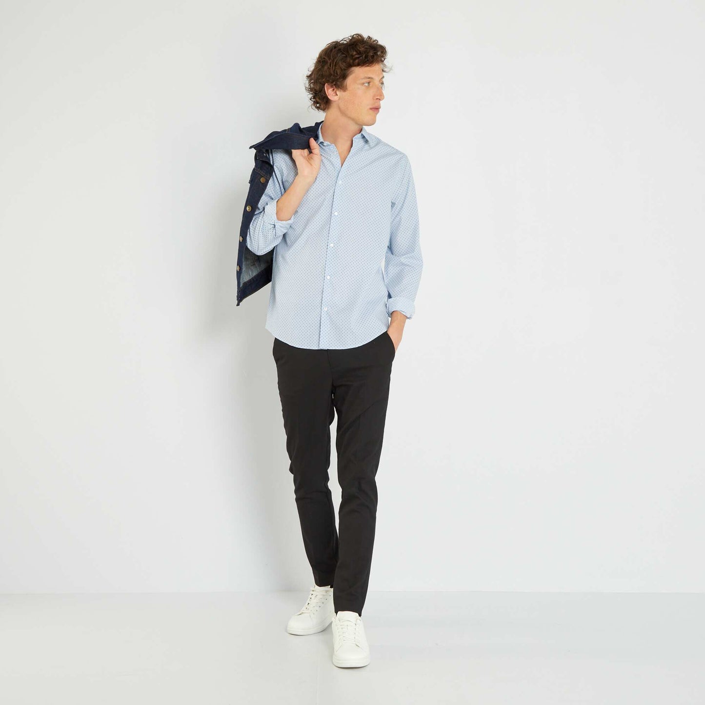 Chemise fantaisie 'sans repassage' Bleu