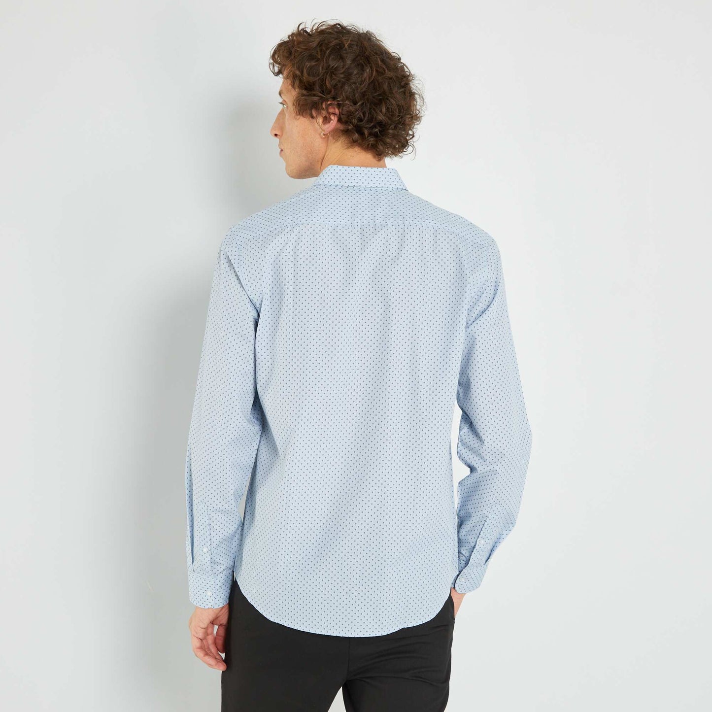 Chemise fantaisie 'sans repassage' Bleu