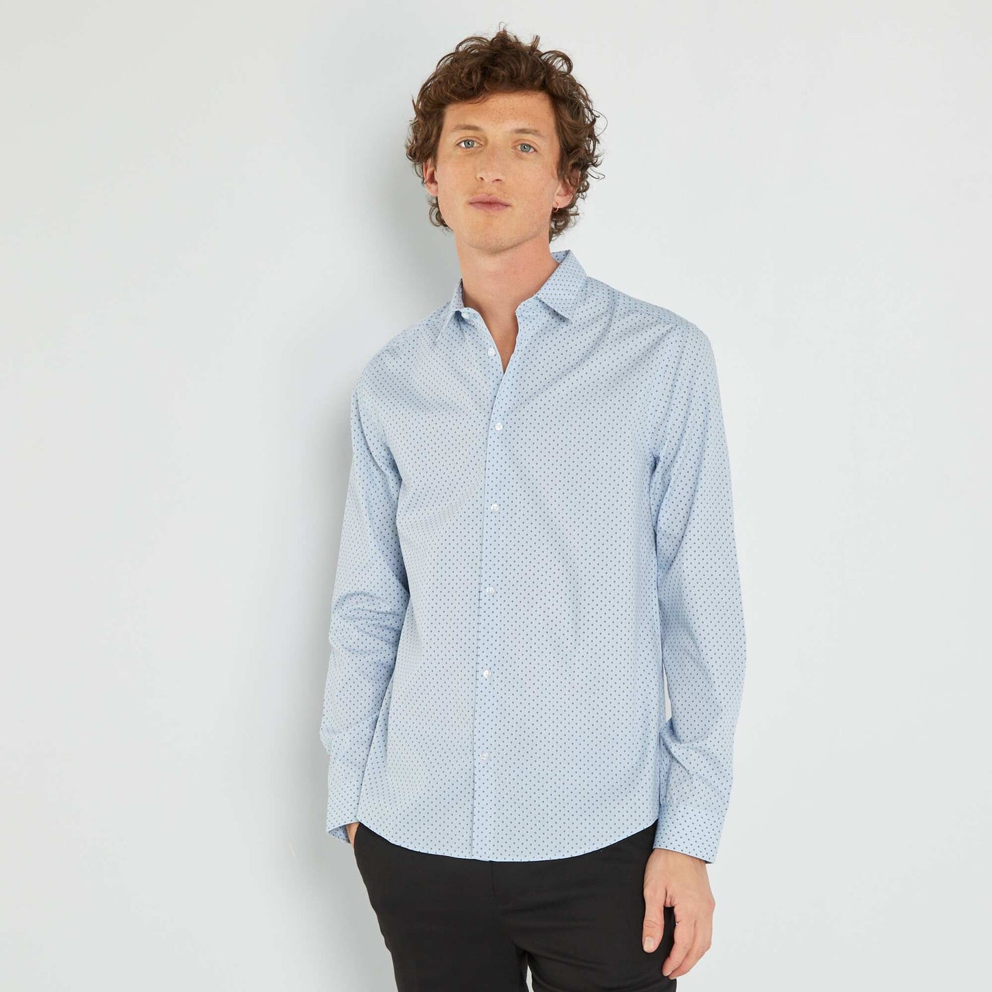 Chemise fantaisie 'sans repassage' Bleu