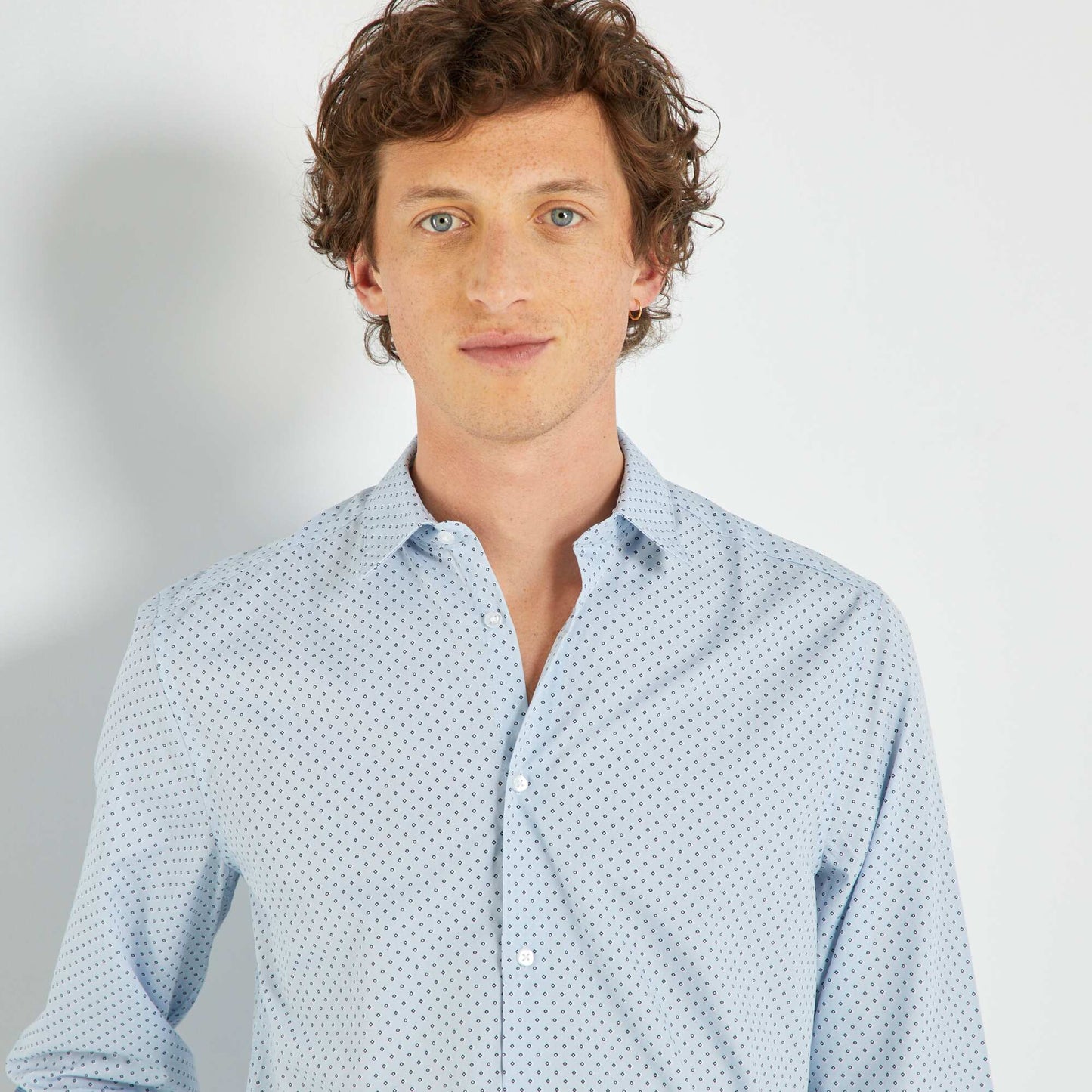 Chemise fantaisie 'sans repassage' Bleu