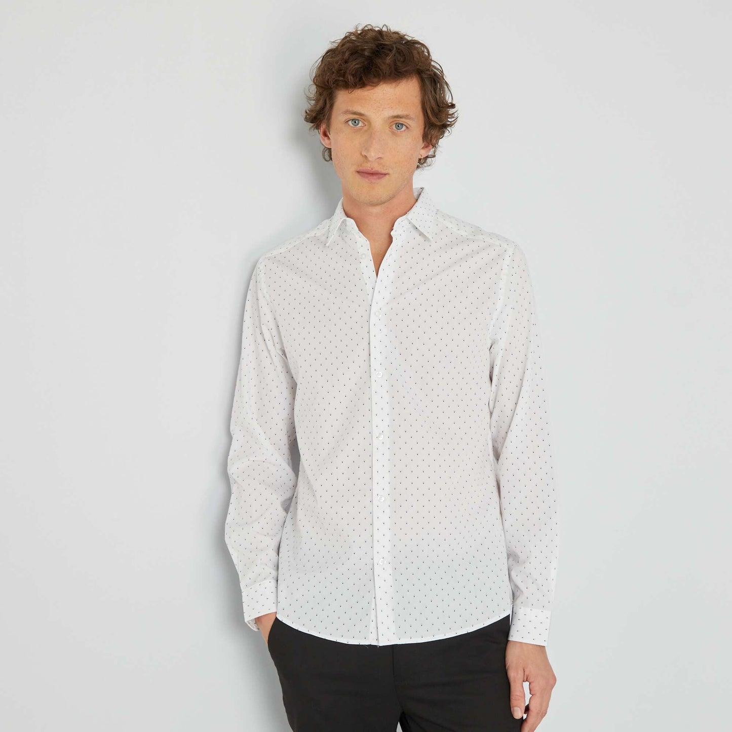 Chemise fantaisie 'sans repassage' Blanc