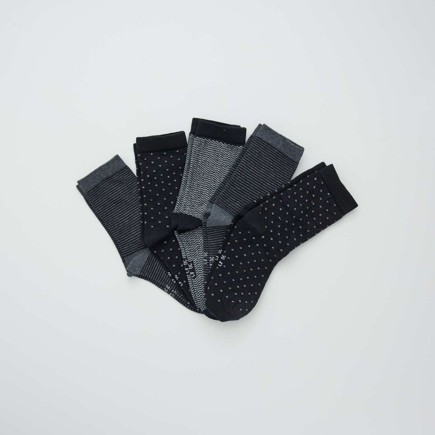 Lot de 5 paires de chaussettes imprim es gris/noir