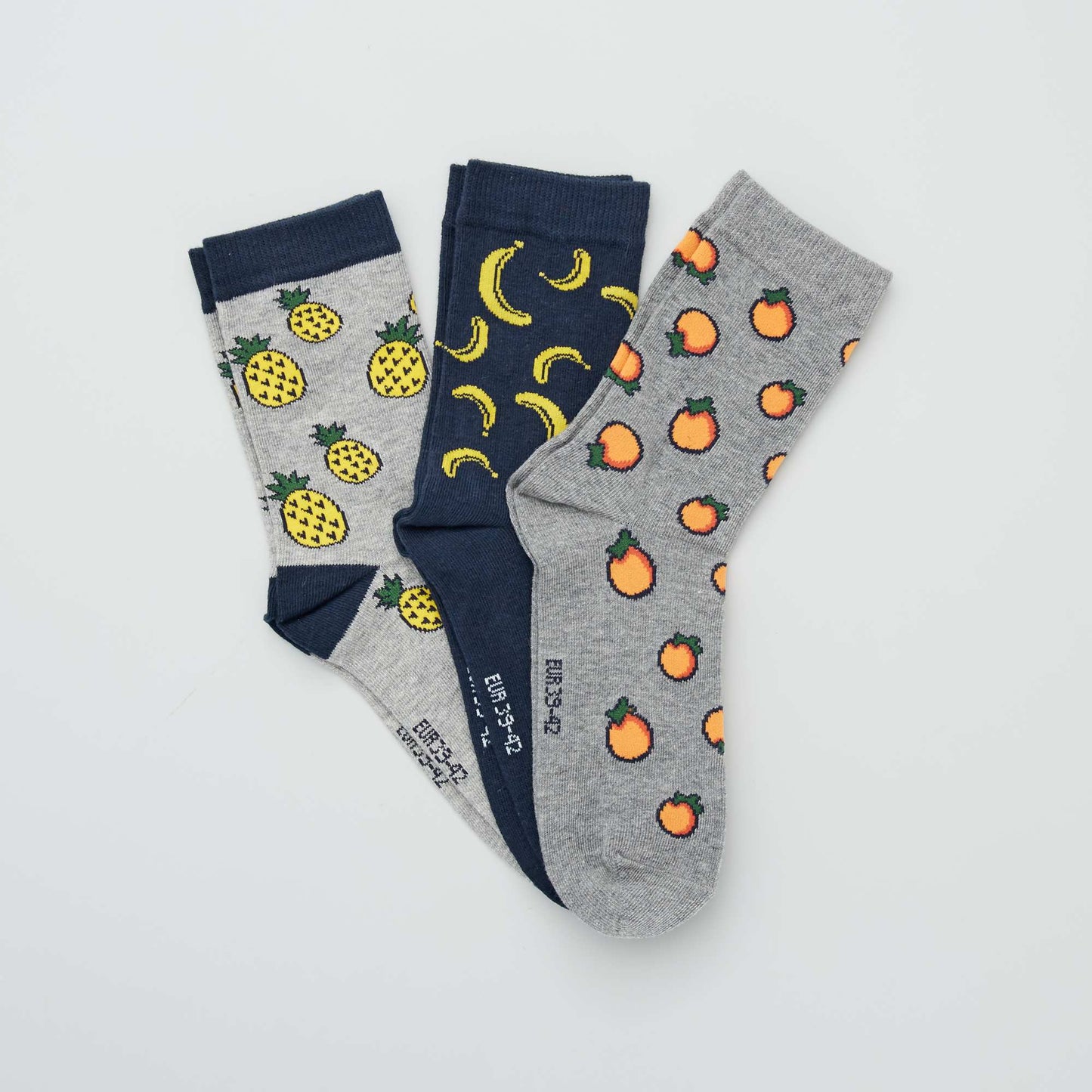 Lot de 3 paires de chaussettes gris/bleu marine