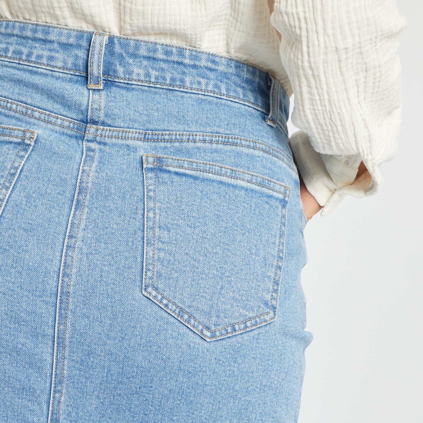 Jupe crayon en denim Bleu double stone