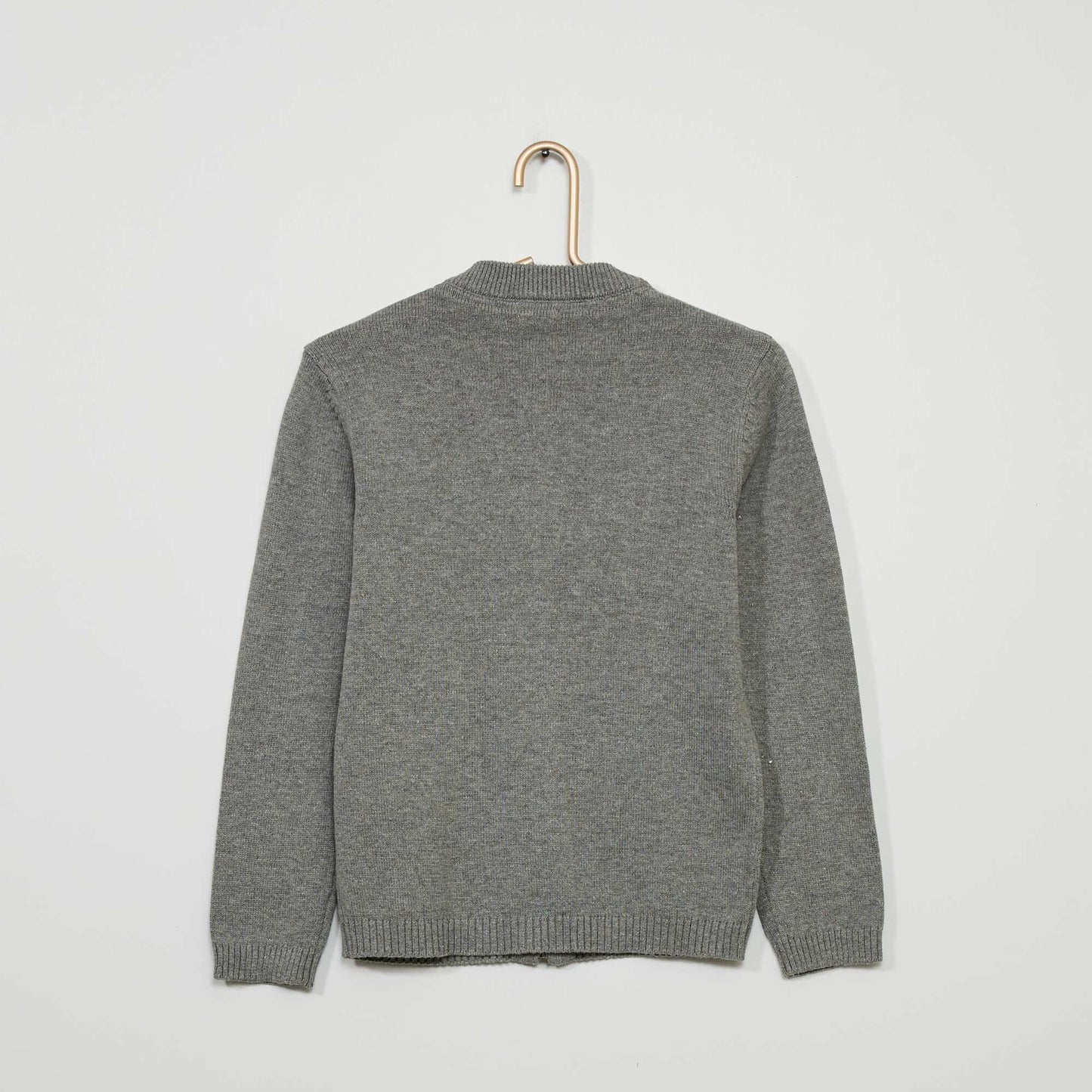 Gilet zipp en maille Gris