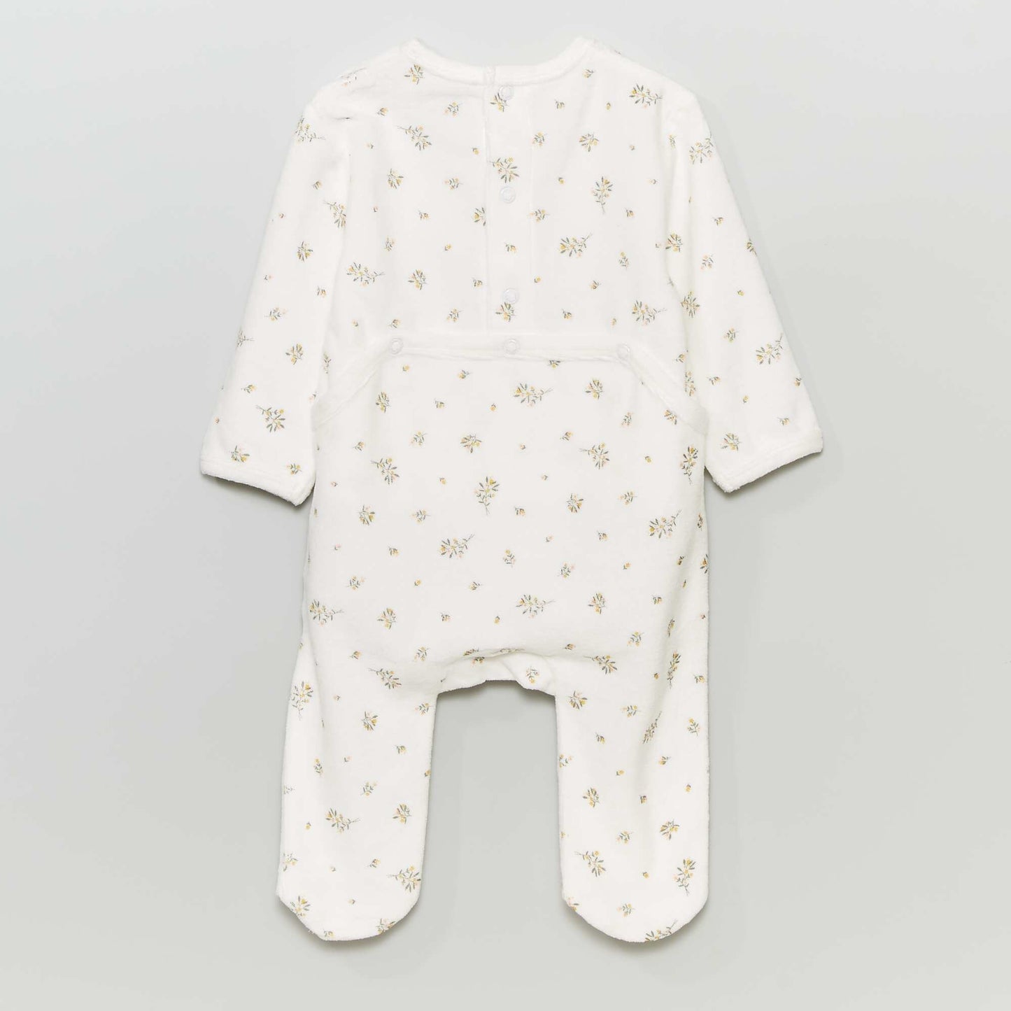 Pyjama en velours Blanc 'fleurs'
