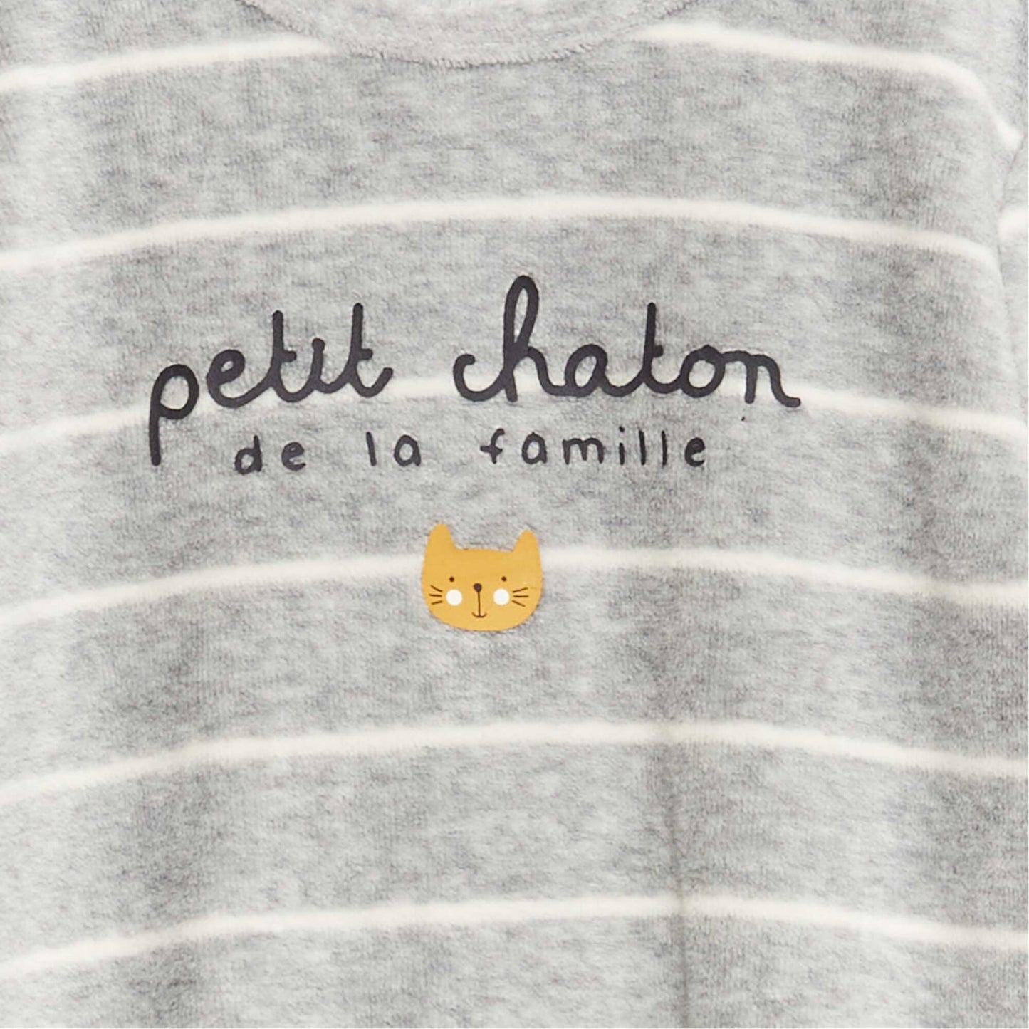 Pyjama en velours Gris 'petit chaton'