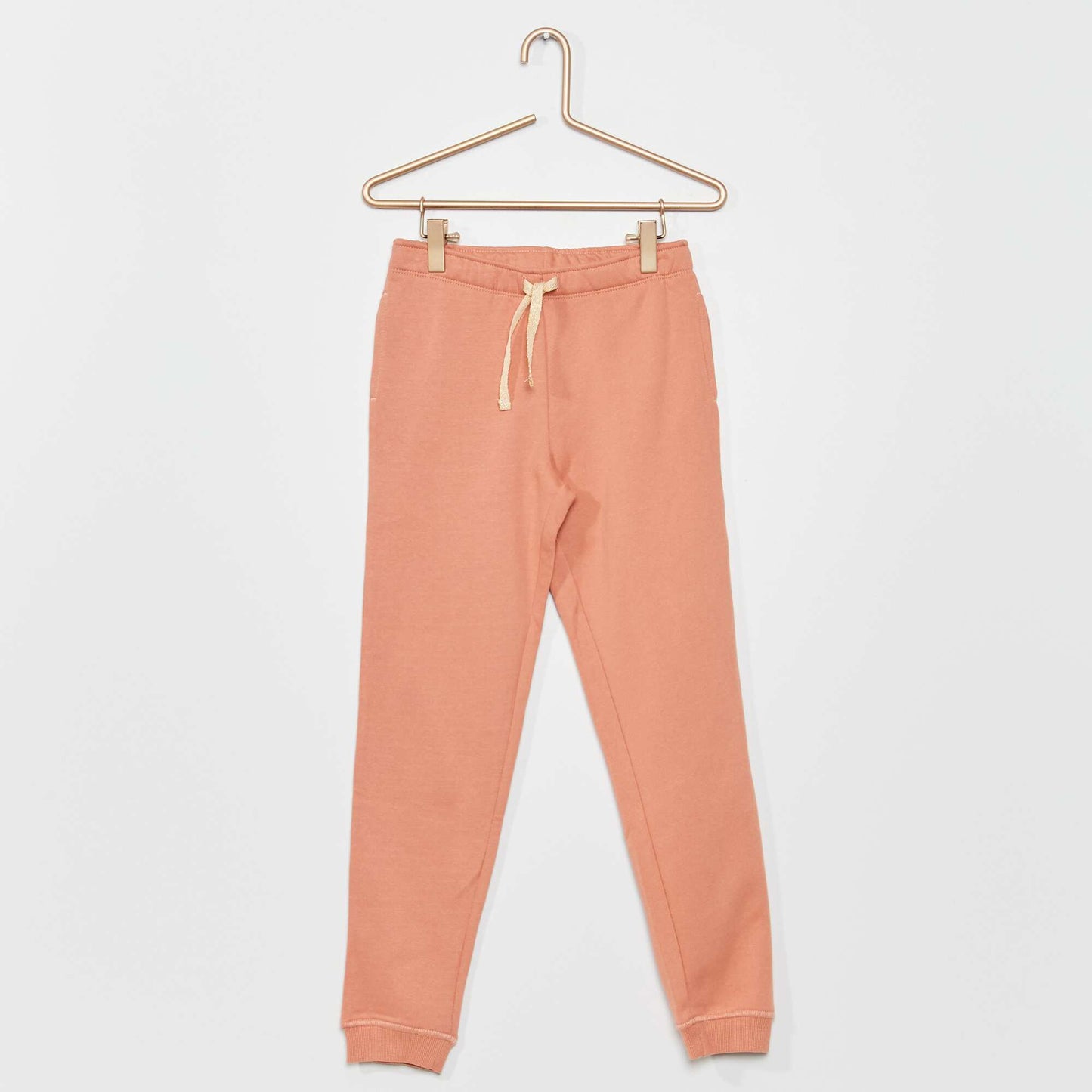 Jogging molletonn e taille lastiqu e Vieux rose