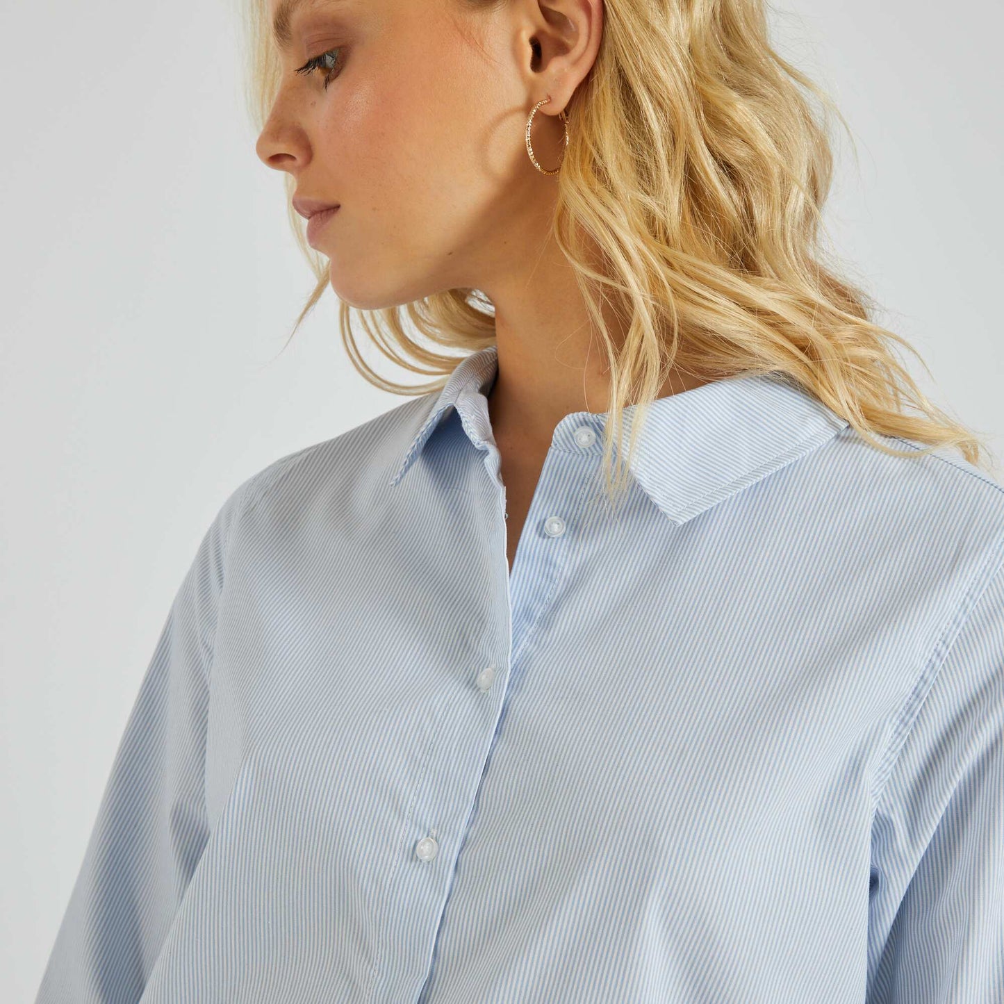 Chemise fitt e col italien Bleu ray