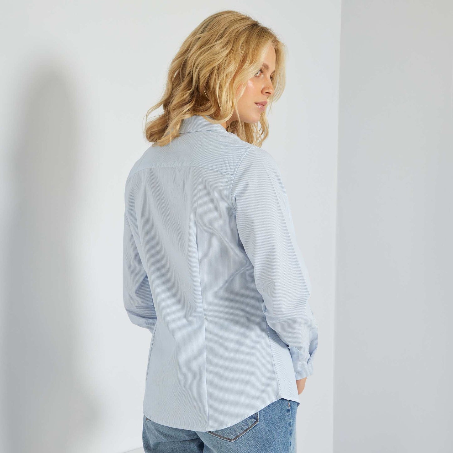 Chemise fitt e col italien Bleu ray
