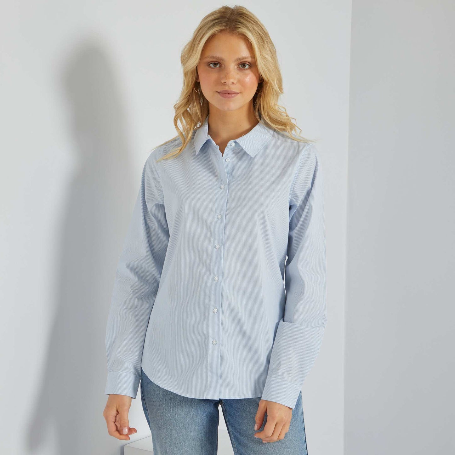 Chemise fitt e col italien Bleu ray