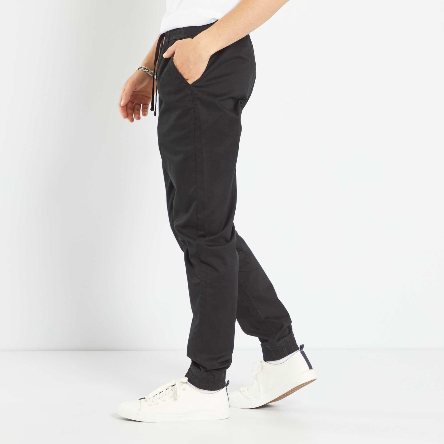 Pantalon esprit 'jogger' noir