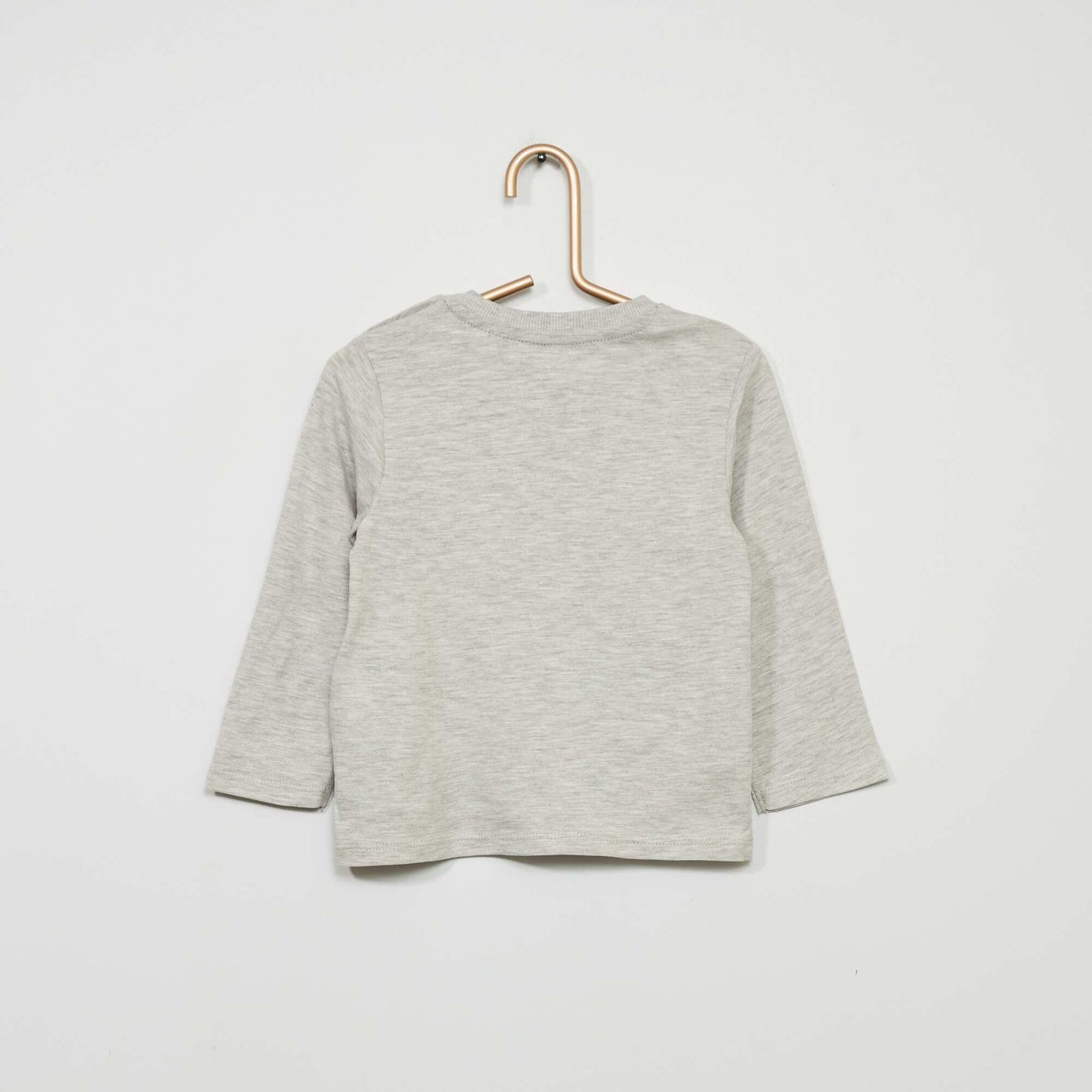 T-shirt col rond avec poche Gris