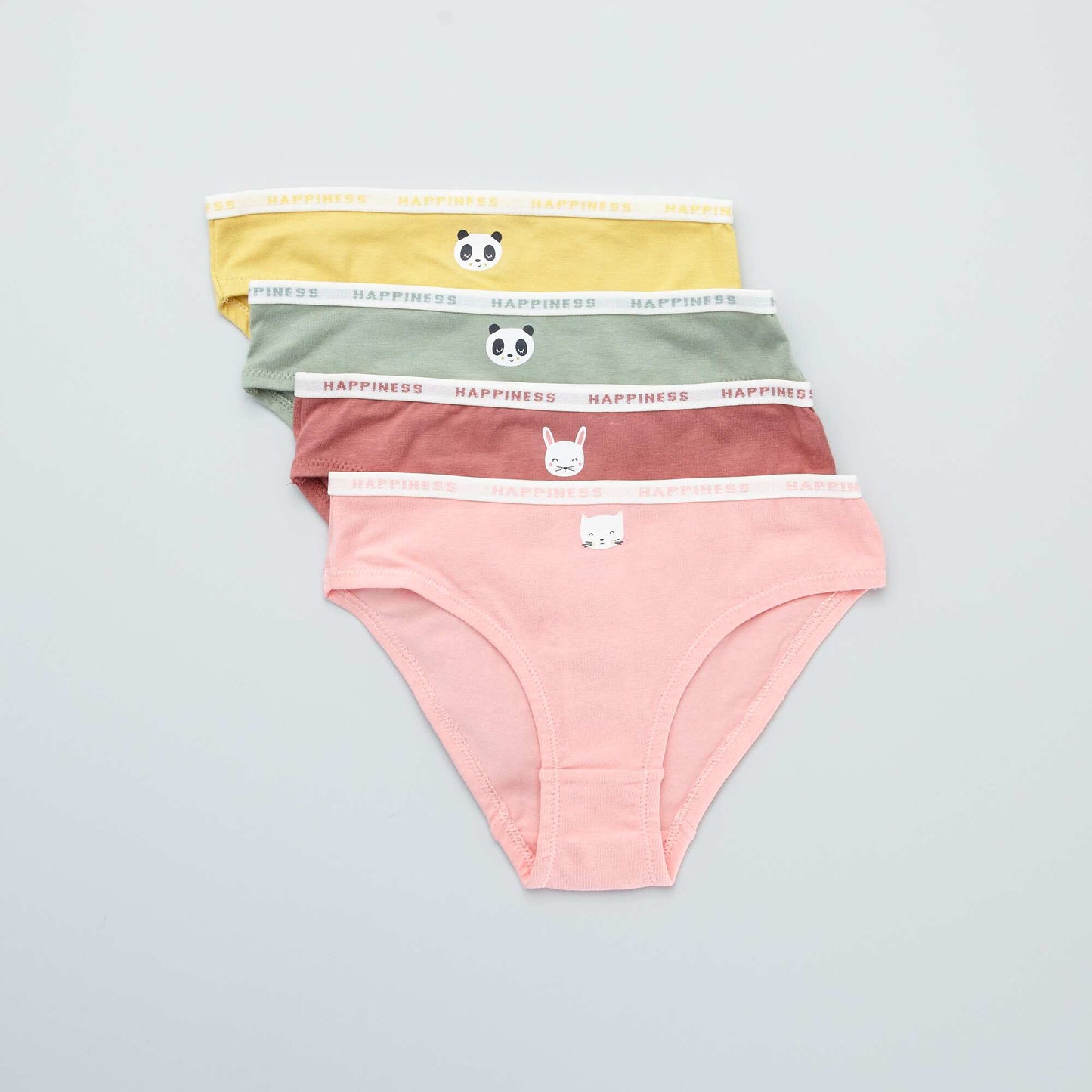 Lot 4 culottes en coton Vert/rose/jaune