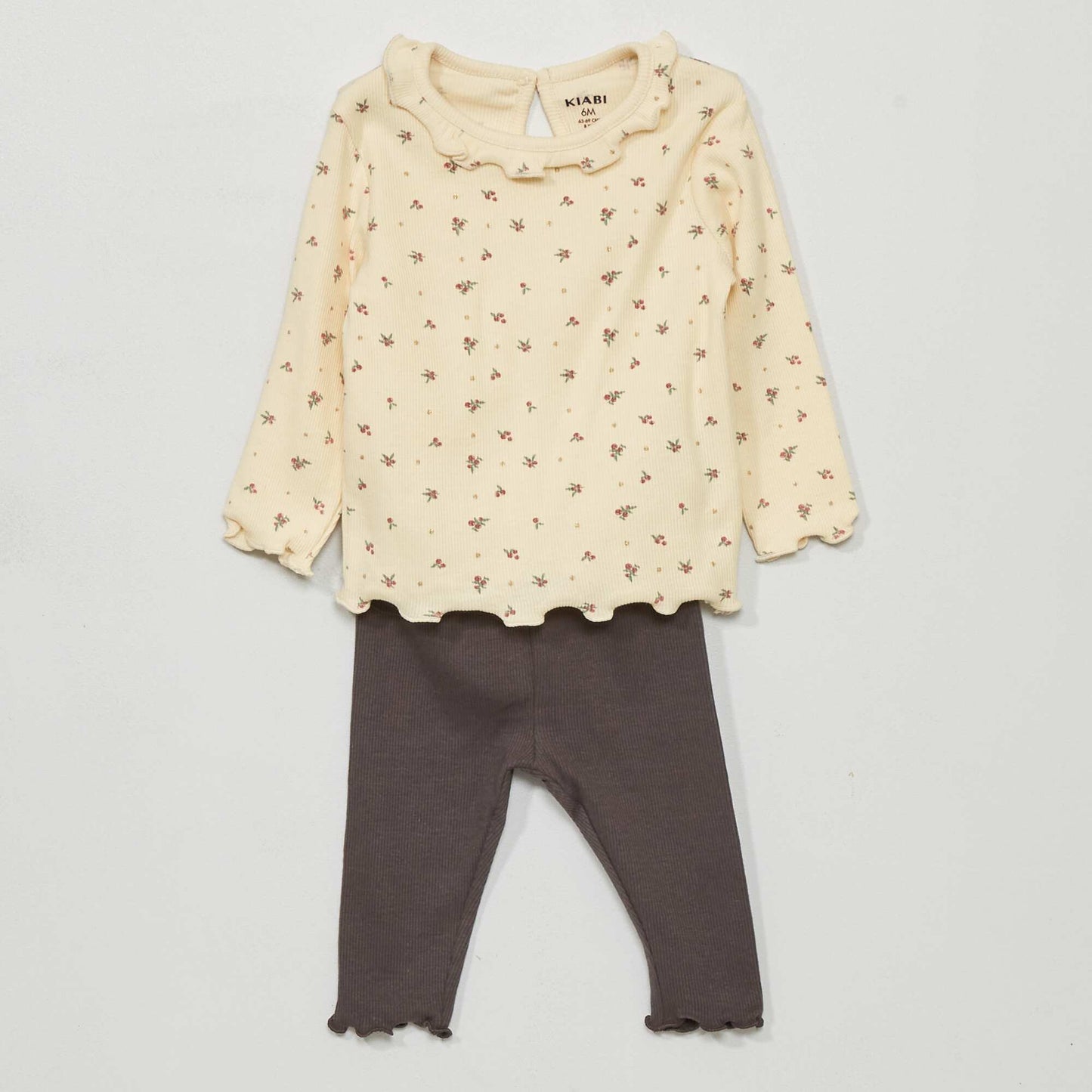 Ensemble t-shirt + legging Ecru/anthracite