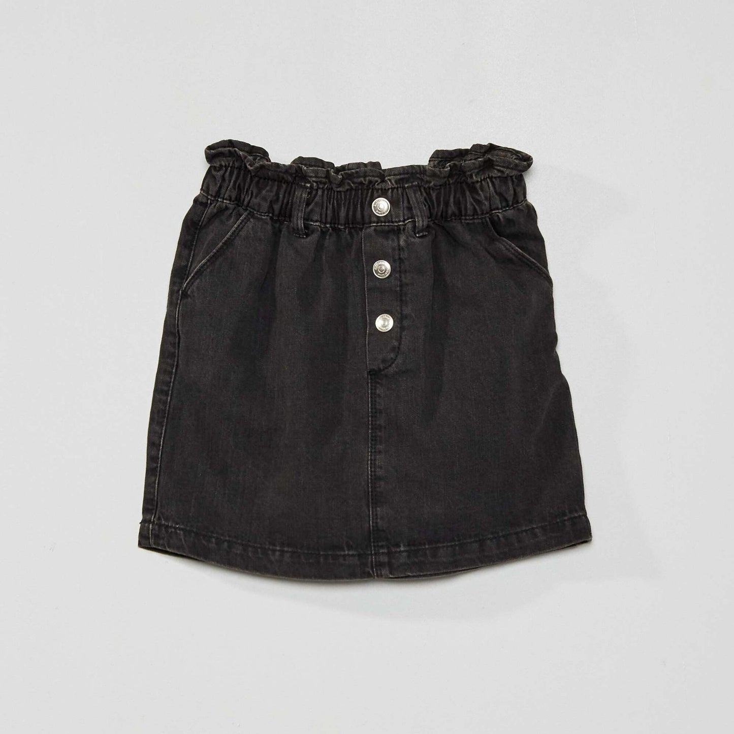 Jupe paper bag en denim Noir