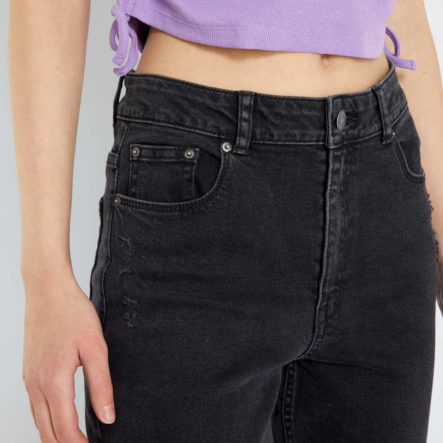 Jean flare effet destroy Noir