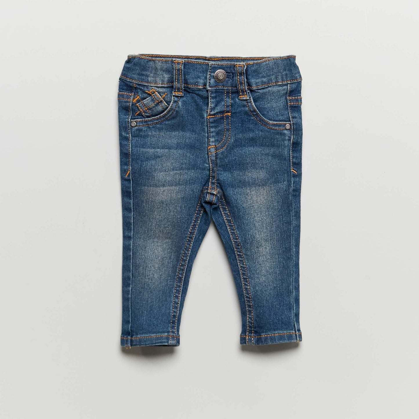 Jean slim stretch taille ajustable Bleu fonc