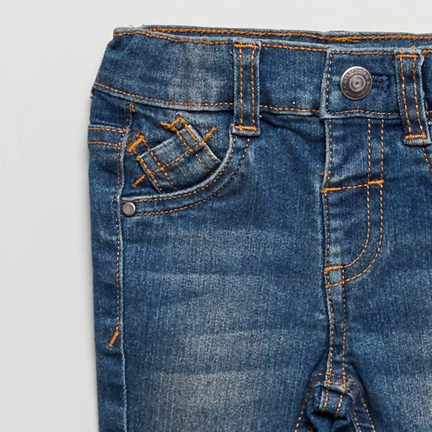 Jean slim stretch taille ajustable Bleu fonc