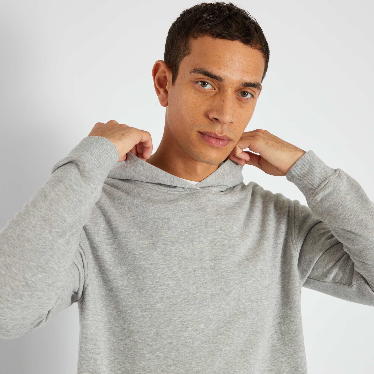 Sweat en molleton avec capuche Gris chin