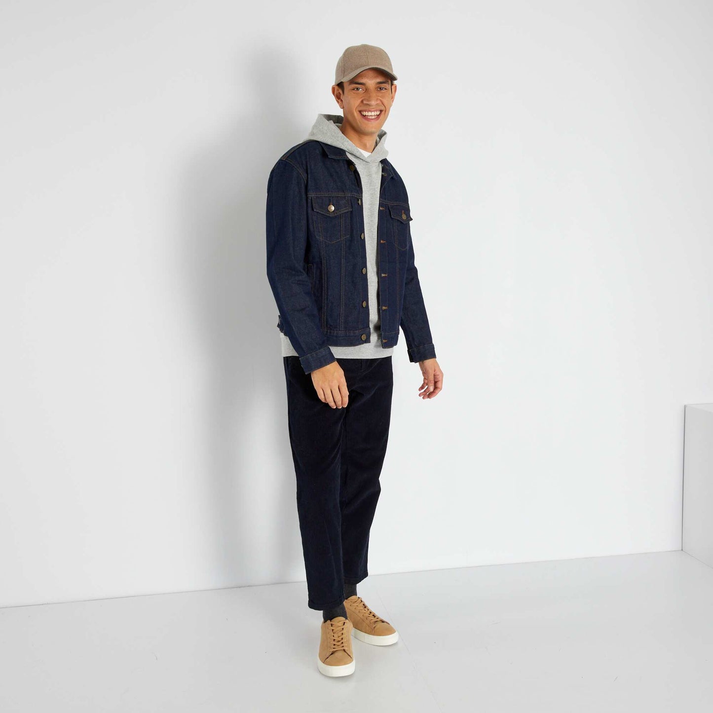 Sweat en molleton avec capuche Gris chin