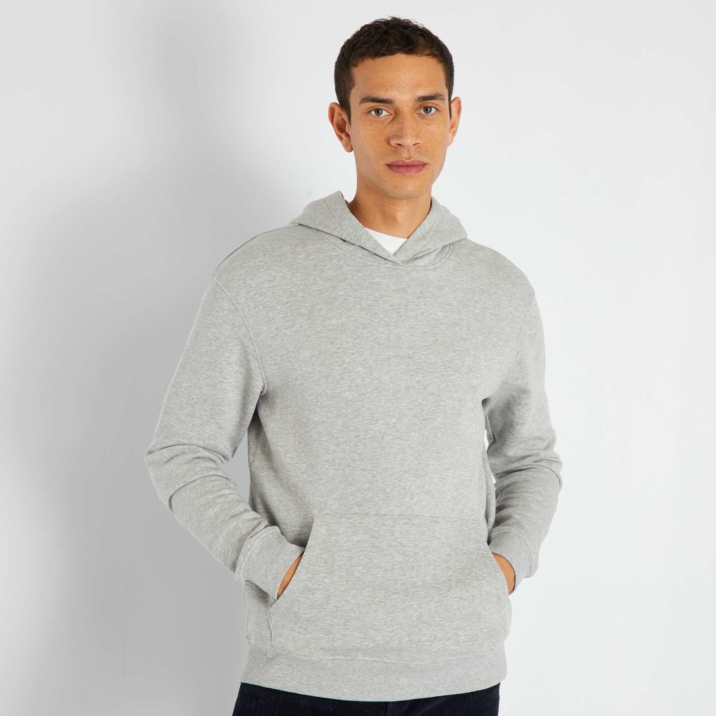 Sweat en molleton avec capuche Gris chin