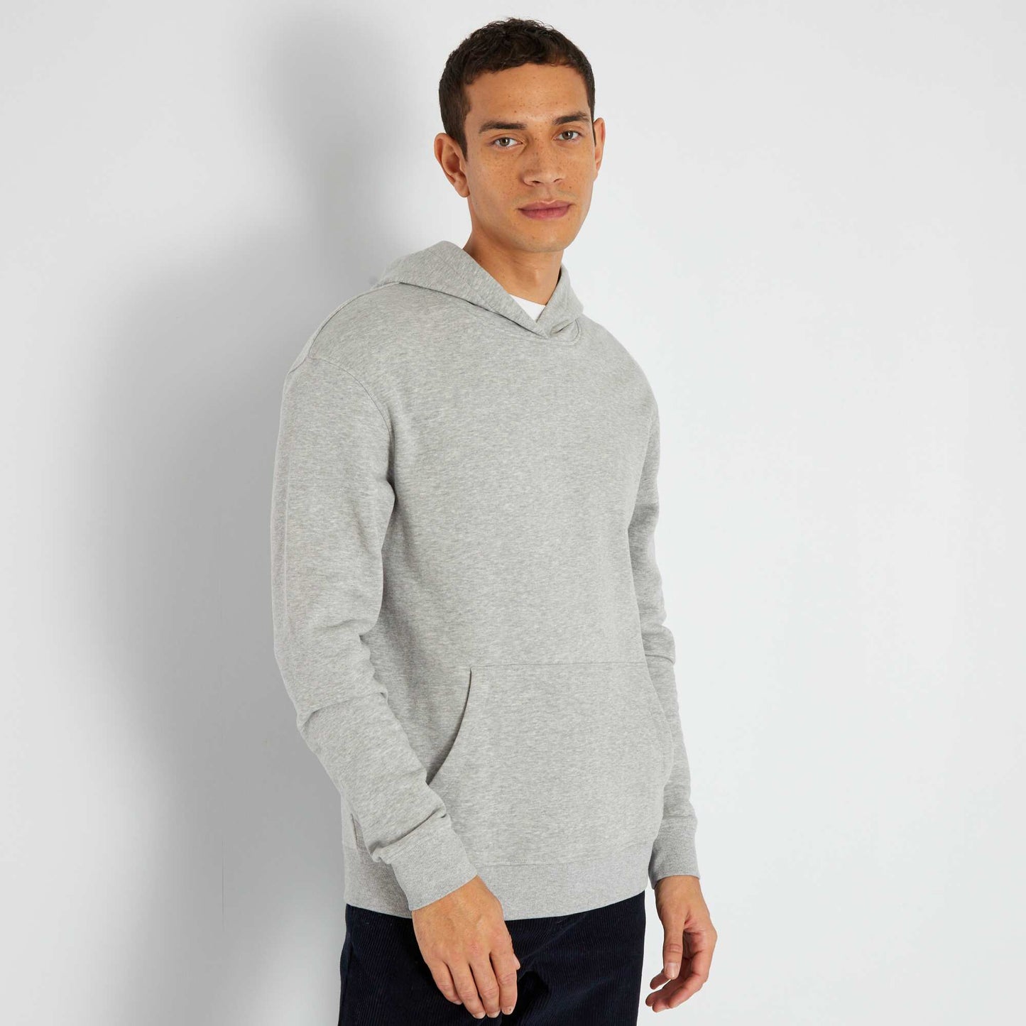 Sweat en molleton avec capuche Gris chin