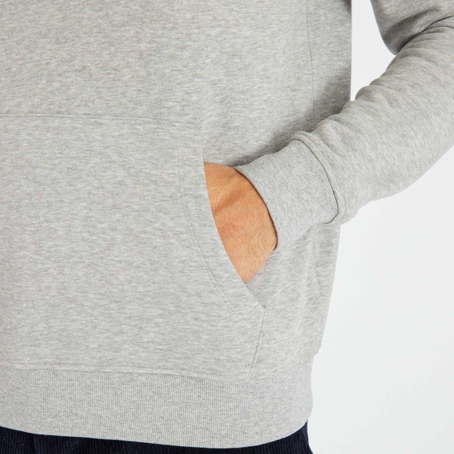 Sweat en molleton avec capuche Gris chin
