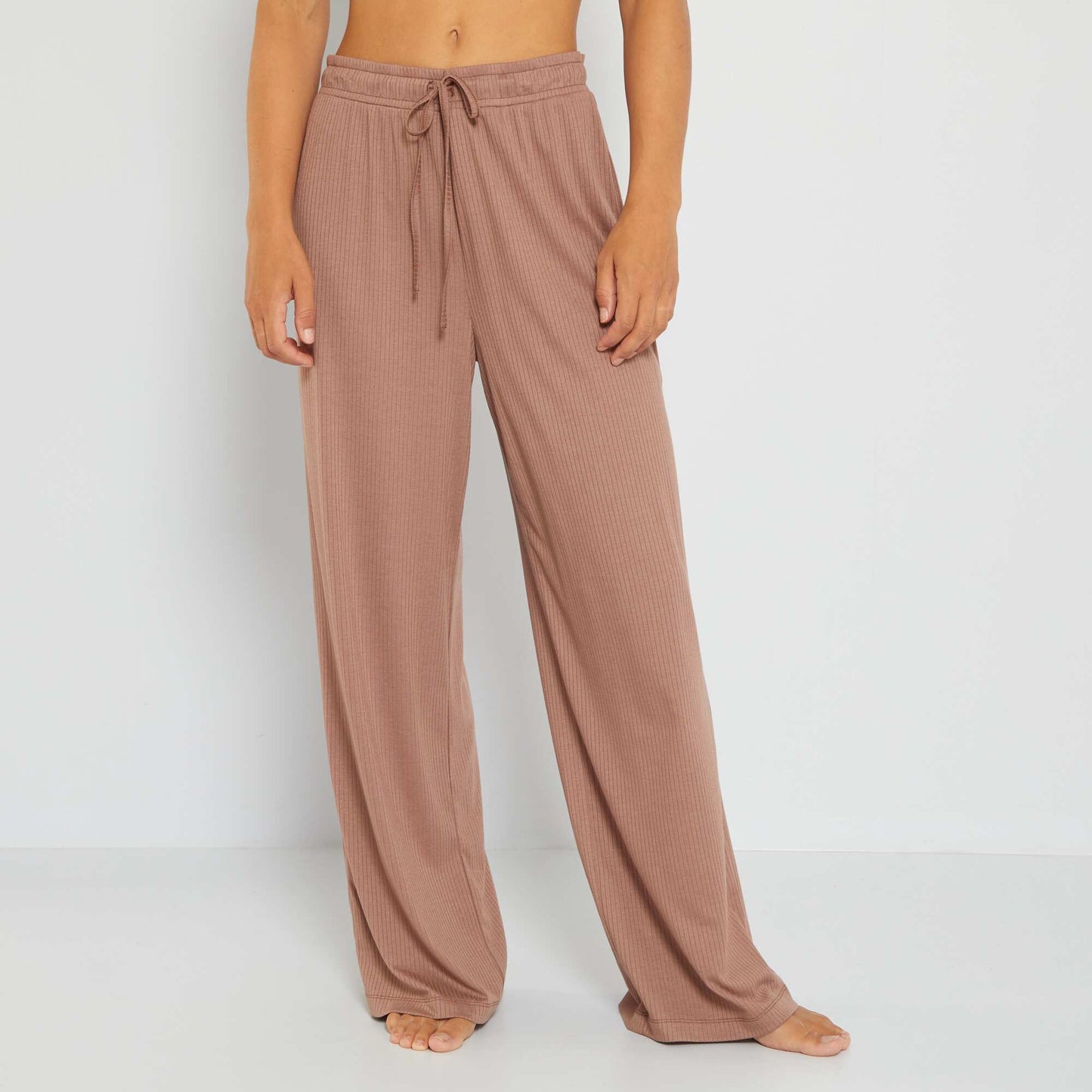 Pantalon de pyjama fluide Brun