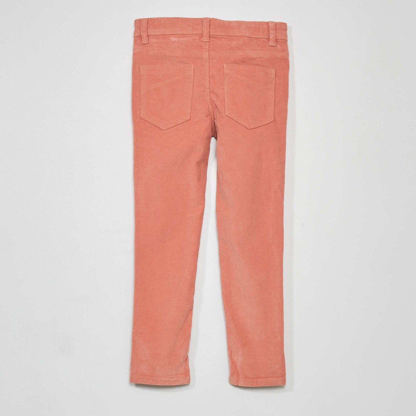 Pantalon skinny uni en velours Corail