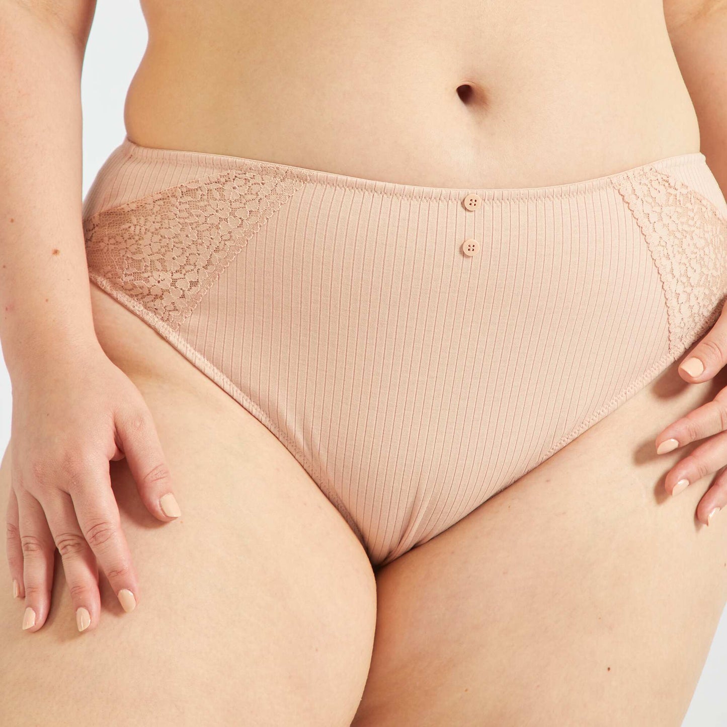 Culotte c tes et dentelle Rose