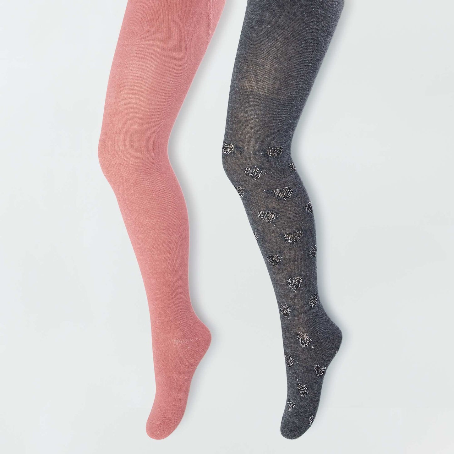 Collants motifs fantaisie - Lot de 2 Gris/rose