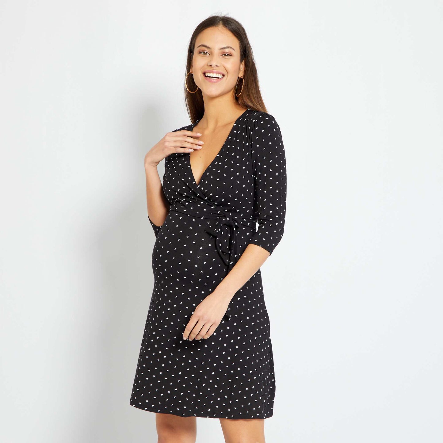 Robe grossesse cache-coeur Noir