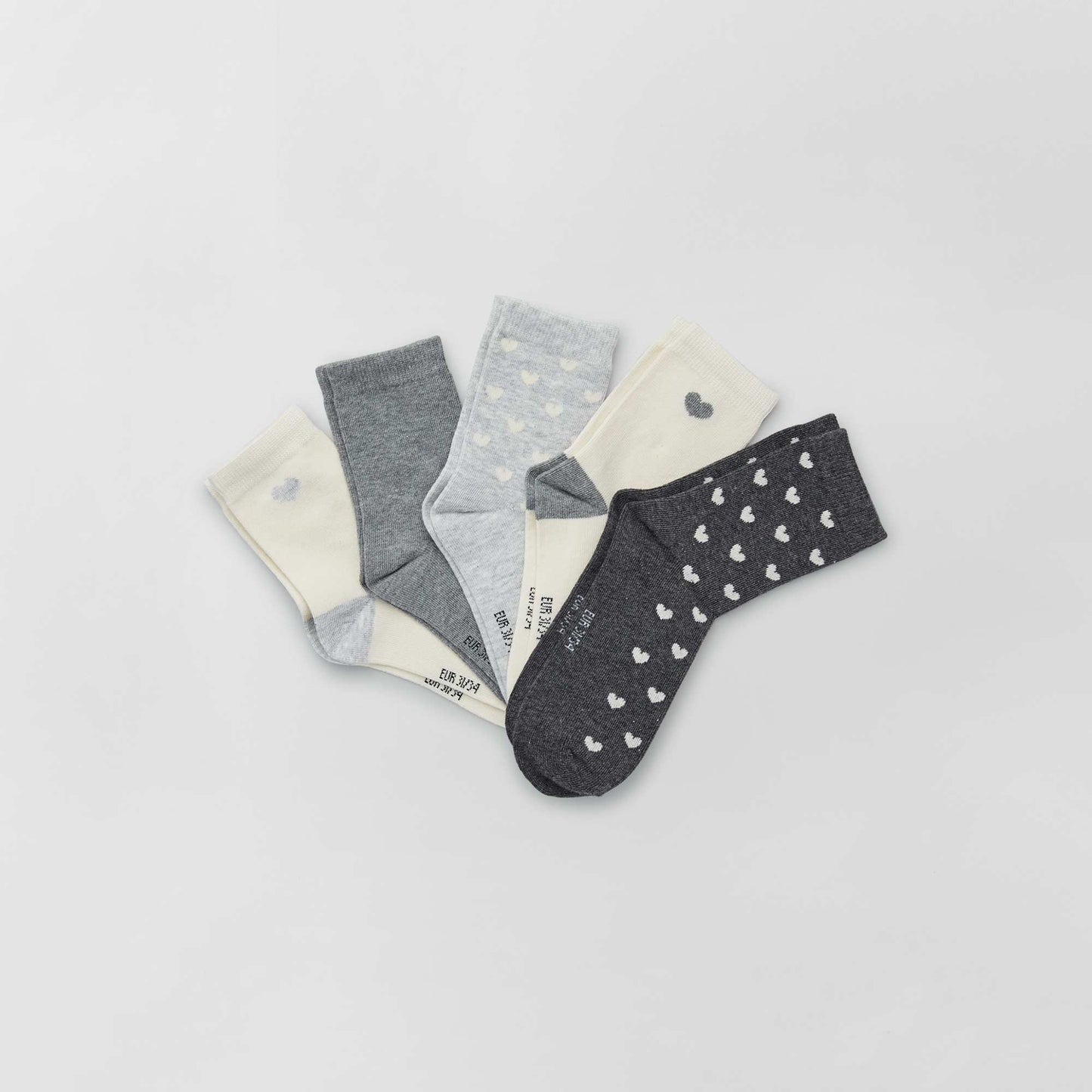 Lot de 5 paires de chaussettes Gris