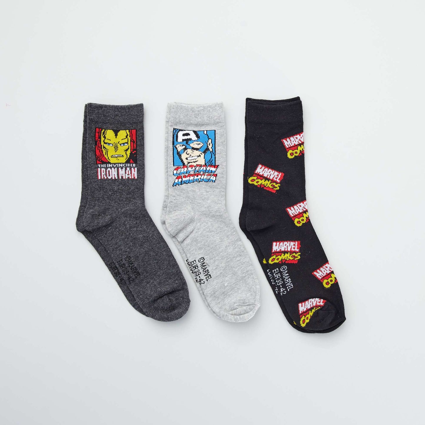 Lot de 3 paires de chaussettes Gris