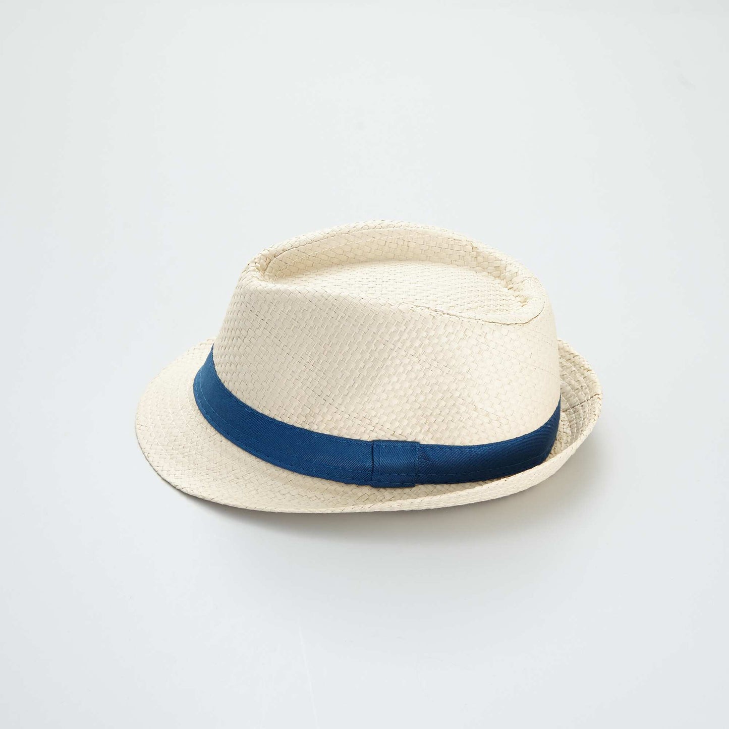 Chapeau panama avec bandeau contrast Beige/bleu