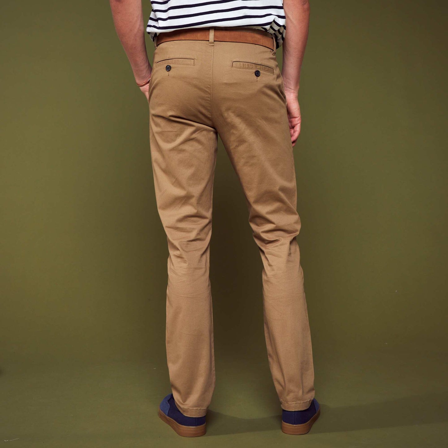 Chino slim avec ceinture - L32 Beige