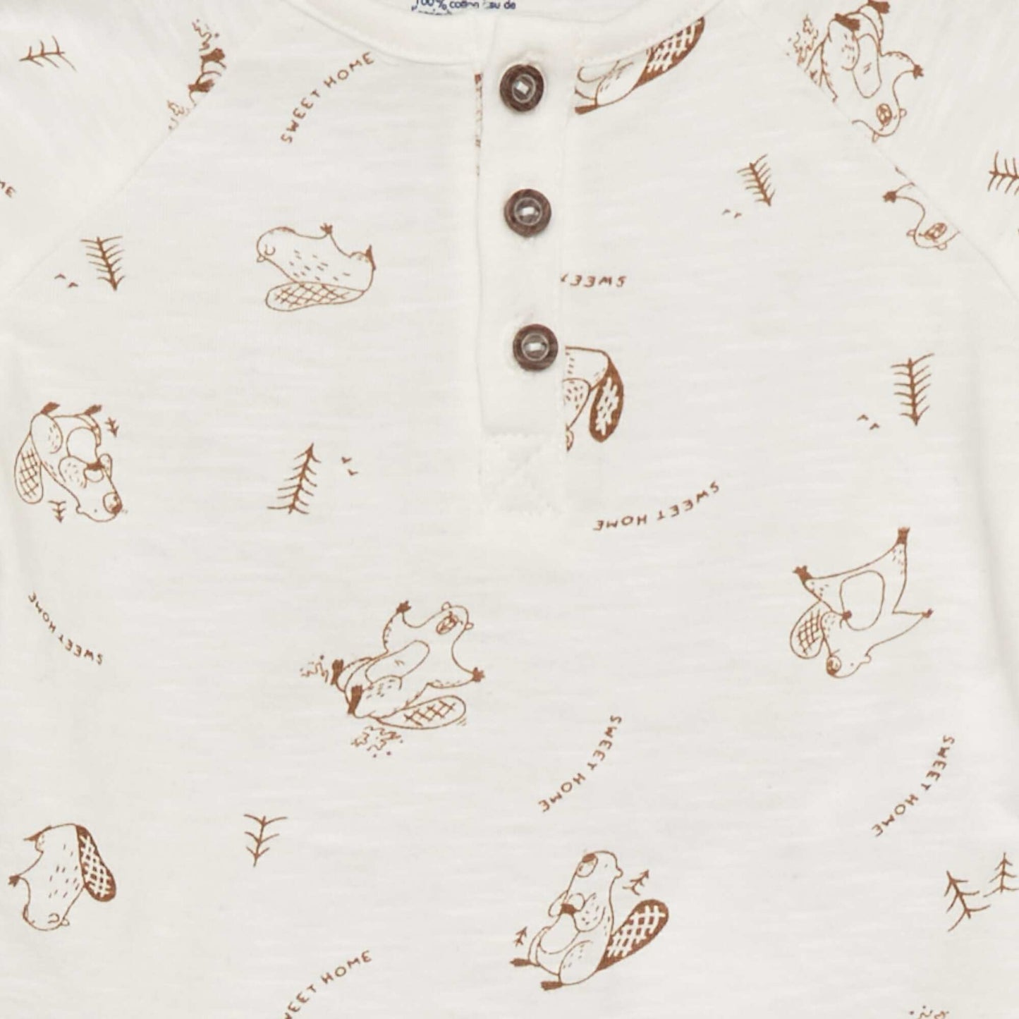 Body col tunisien avec imprim Blanc
