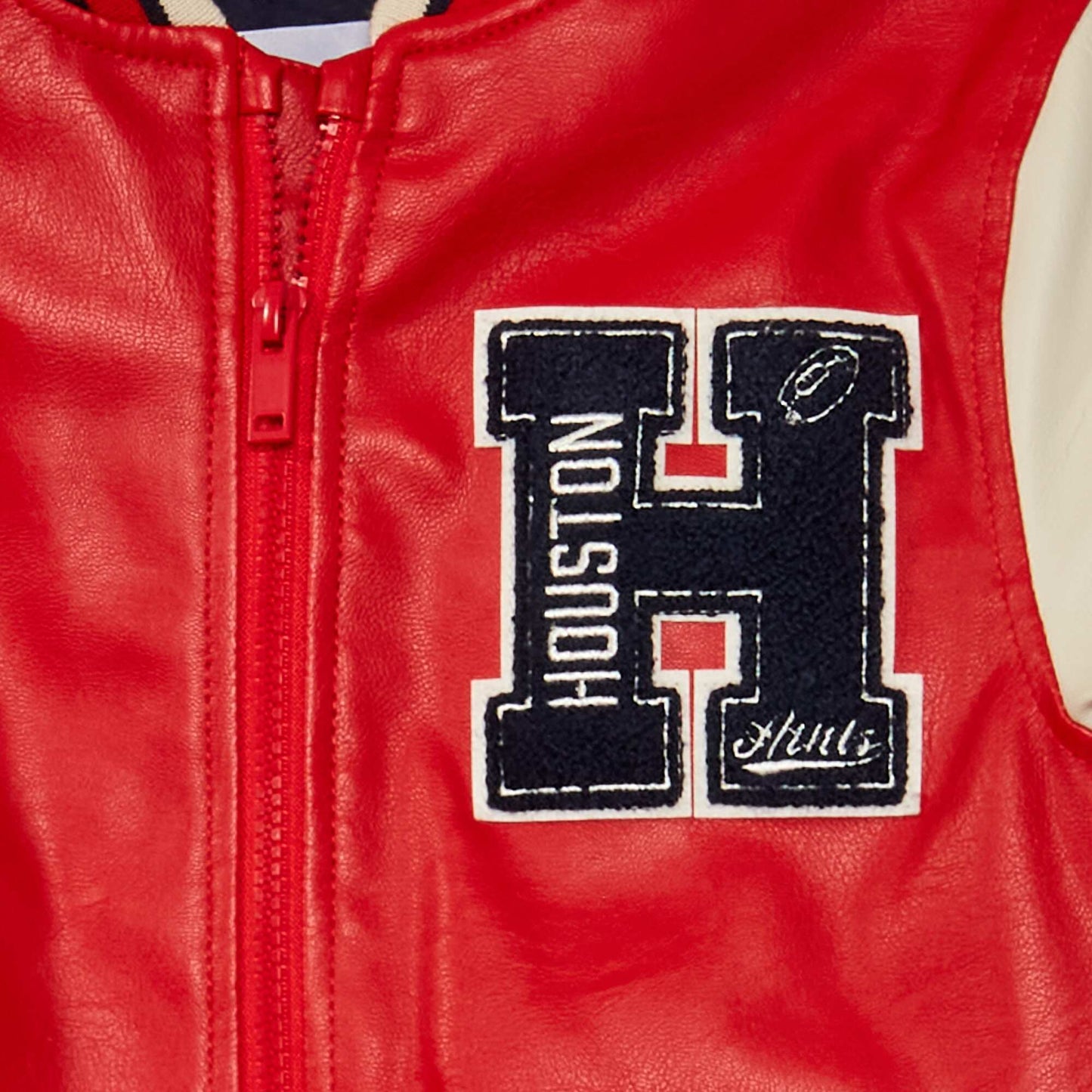 Blouson style 'campus' rouge chiné