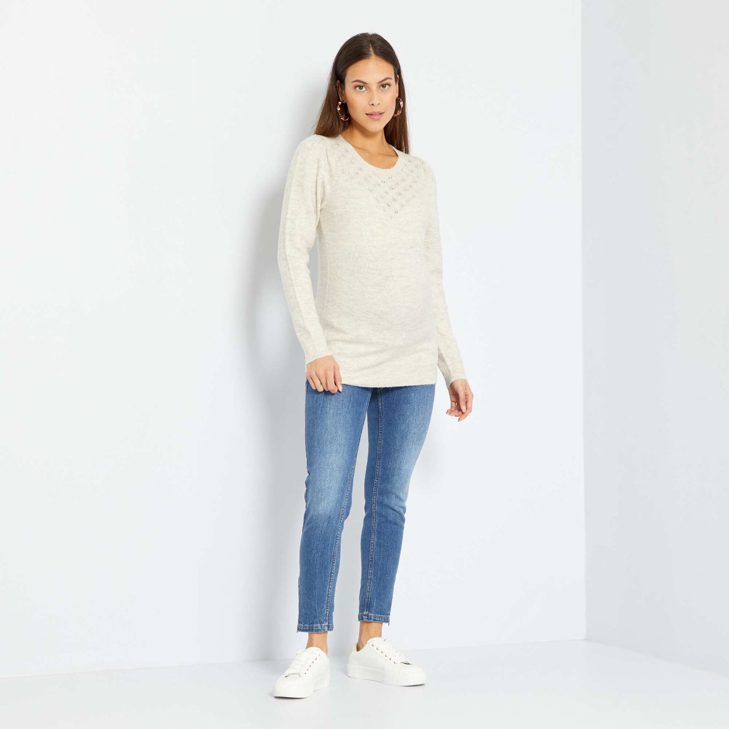 Pull de grossesse Beige
