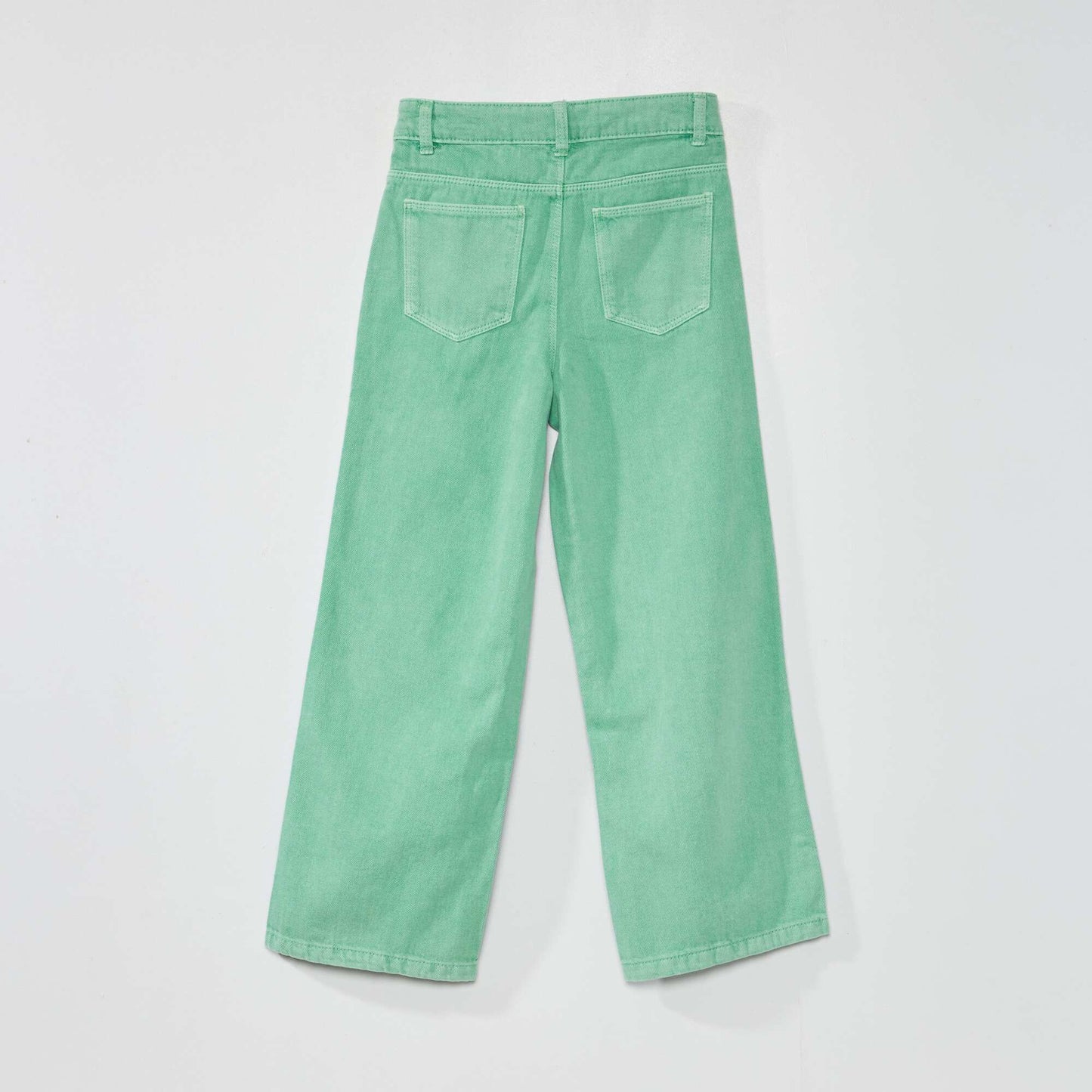 Pantalon wide leg - 5 poches Vert